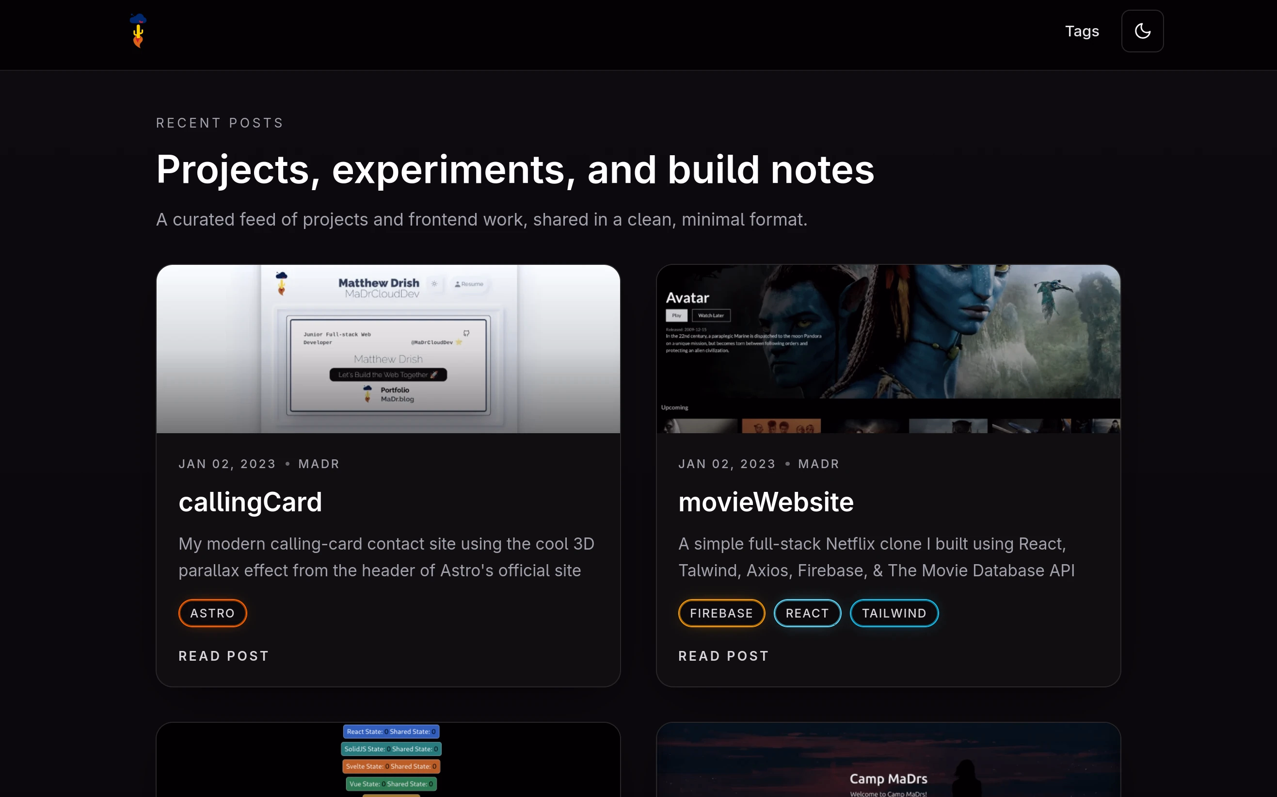 astroBlog screenshot