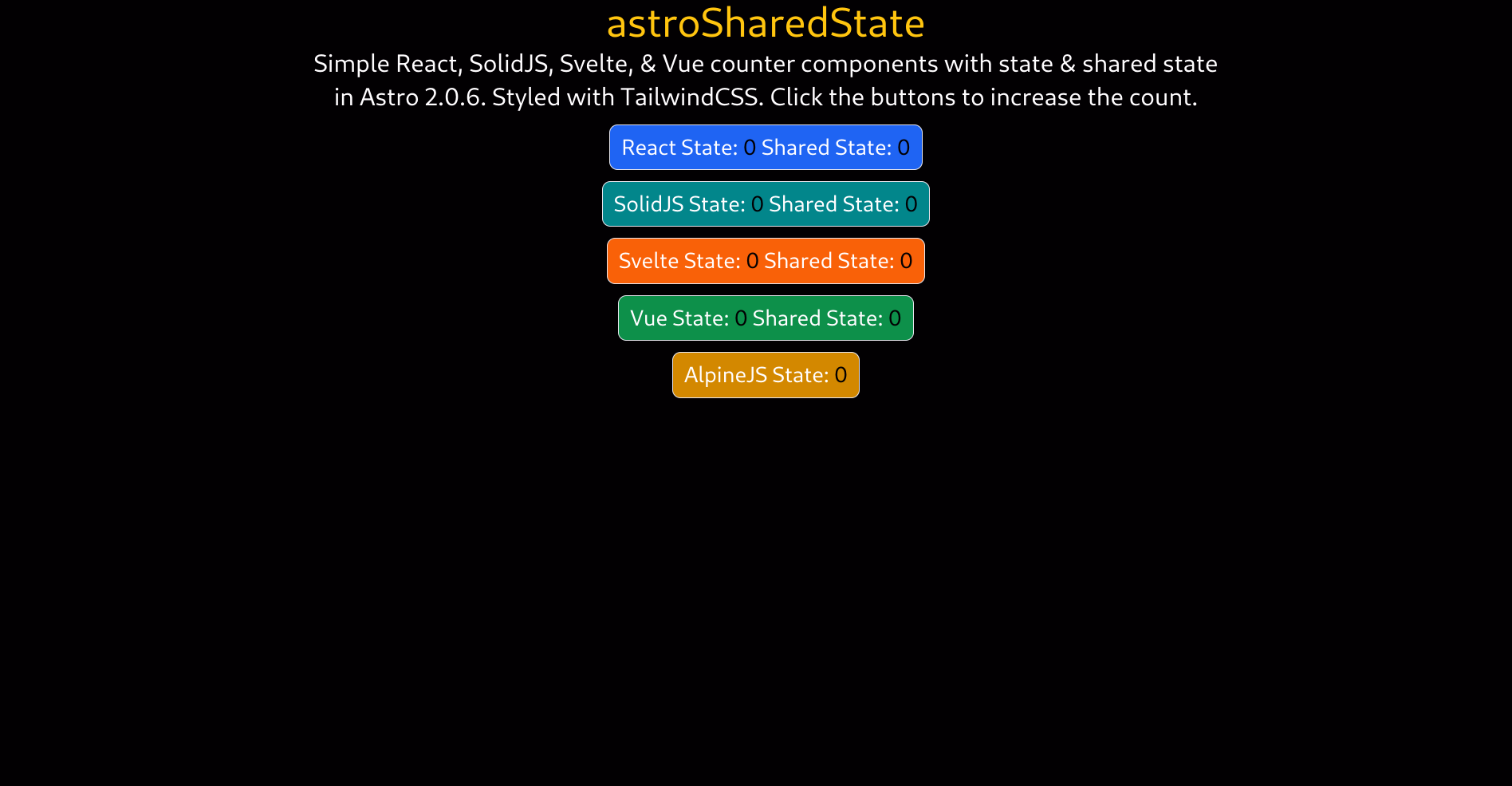 astroSharedState screenshot