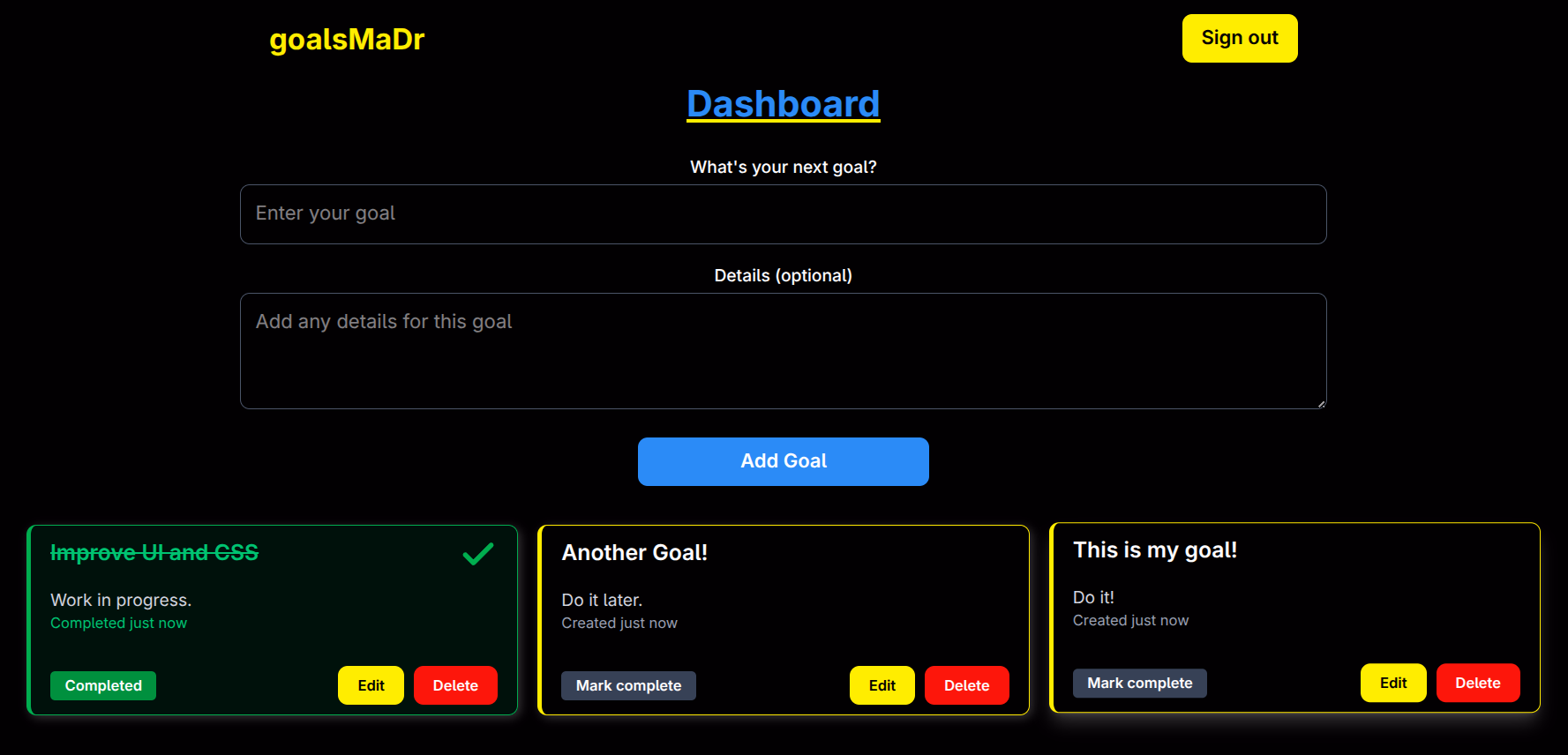 goalsMaDr screenshot