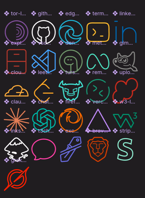 Some app icons I quickly vectorized for my GNOME desktop