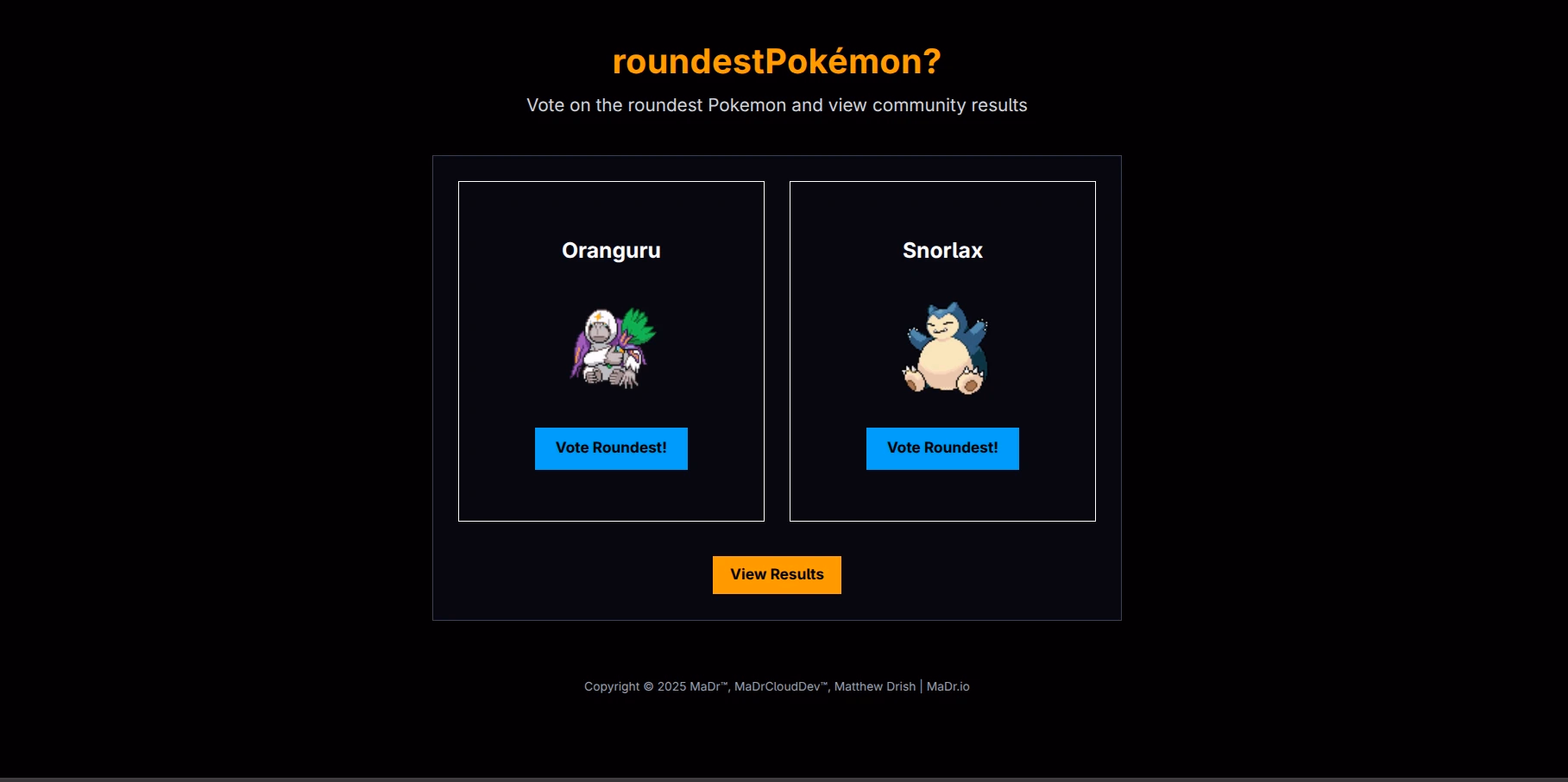 roundestPokemon screenshot
